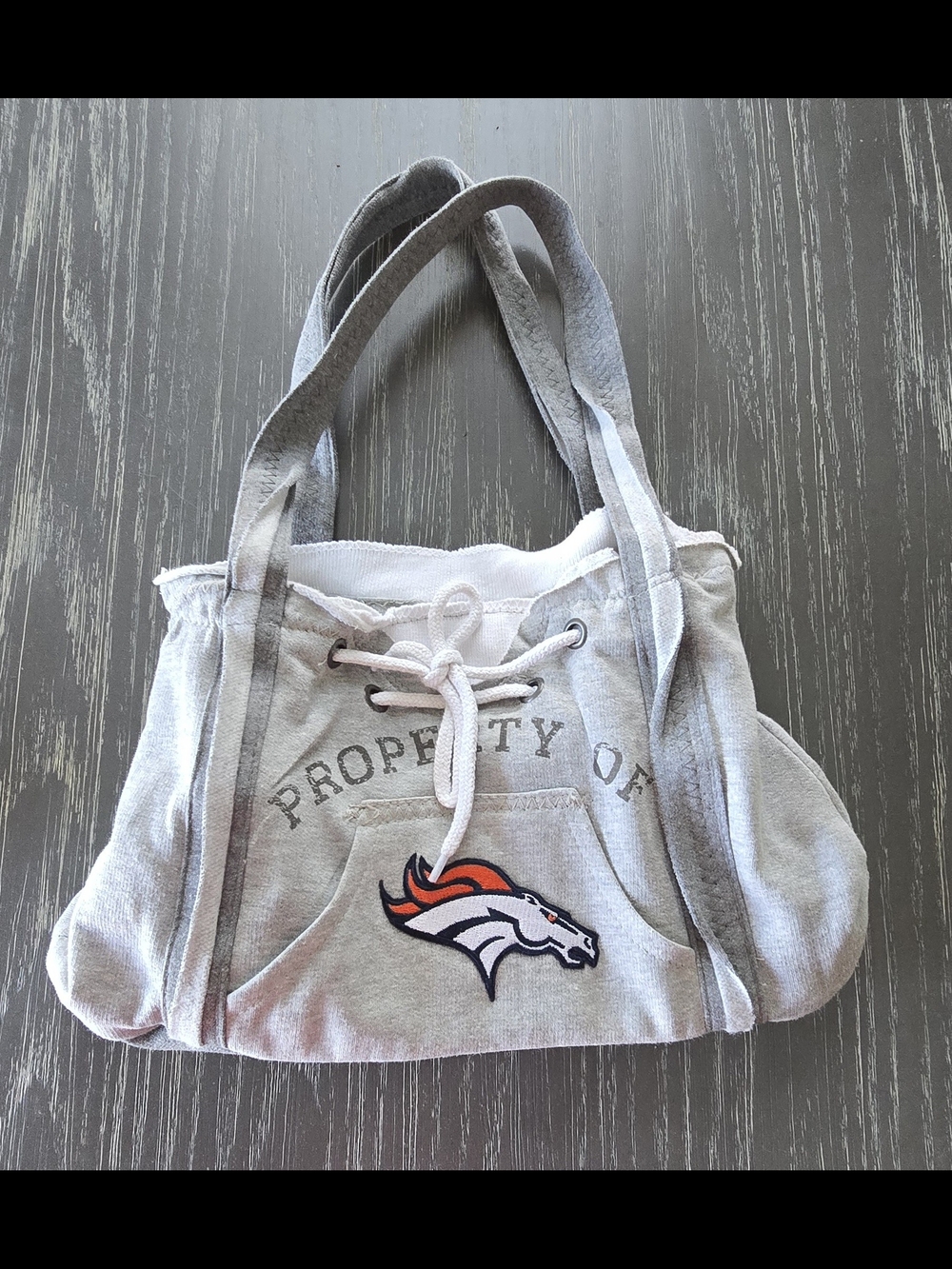 Little Earth Gray and Orange Broncos Logo Hobo Bag